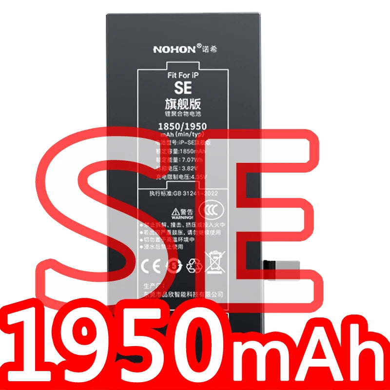 NOHON Battery For Apple iPhone SE 2016 2020 11 Pro 12 Mini 13 14 8 Plus 7 6S 6 X XR XS MAX Lithium Polymer Replacement Batteries