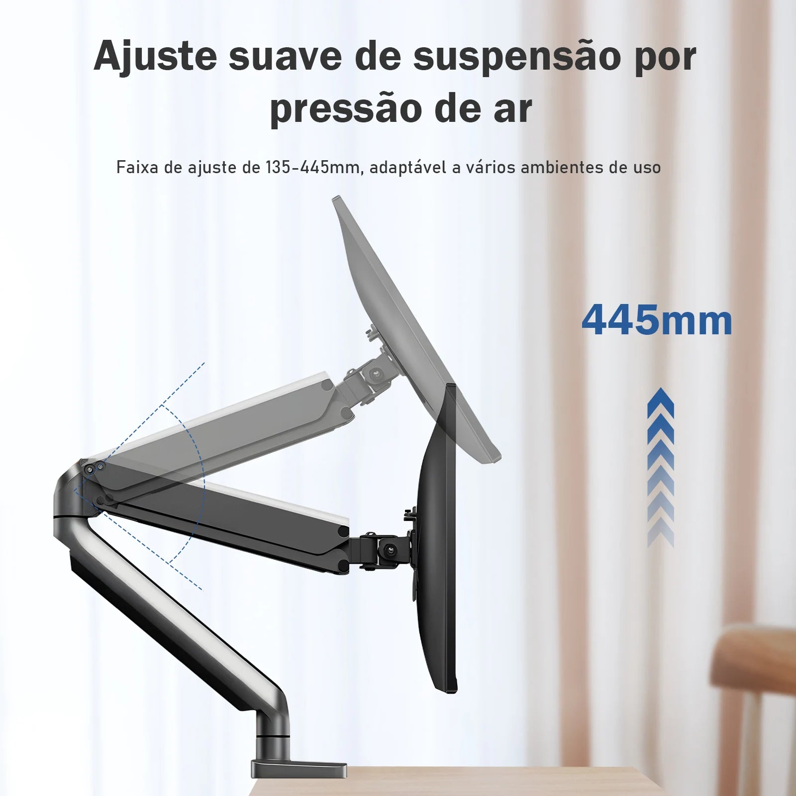Articulated monitor arm, TV mount, desktop full-motion monitor holder, mechanical spring arm, aluminum monitor stand