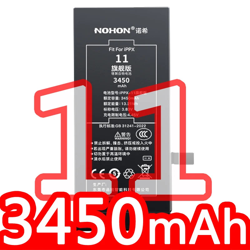 NOHON Battery For Apple iPhone SE 2016 2020 11 Pro 12 Mini 13 14 8 Plus 7 6S 6 X XR XS MAX Lithium Polymer Replacement Batteries