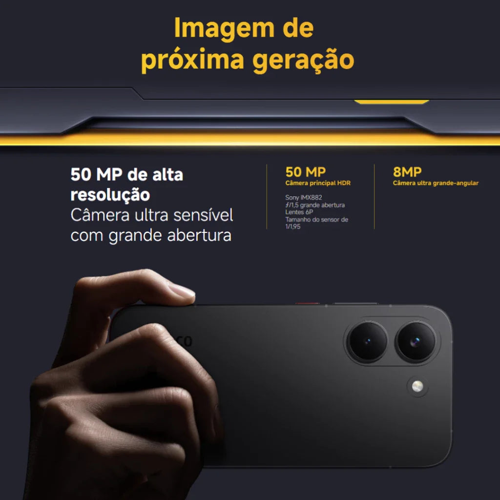 Poco X8 PRO 5G, 512GB/8GB Versão Global, MediaTek Dimensity 8500-Ultra, Bateria 6500mAh, Câmera 50MP