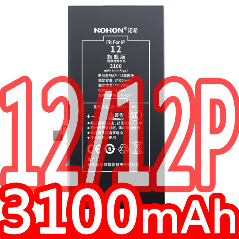 NOHON Battery For Apple iPhone SE 2016 2020 11 Pro 12 Mini 13 14 8 Plus 7 6S 6 X XR XS MAX Lithium Polymer Replacement Batteries