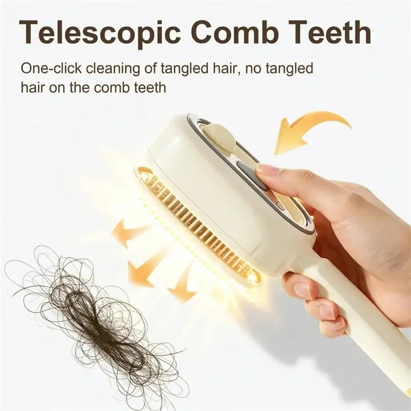 New Wet Electrics Hairbrush with Water Spray Rechargeable Steams Hair Straightener USB-C Charging for Both Long & Short Hairs