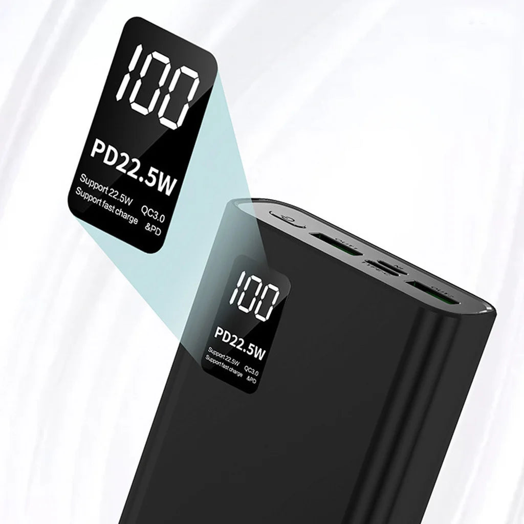 Carregador Portátil 20000mAh Alta Velocidade Tela Digital de Precisão Alta Capacidade para Viagens Longas