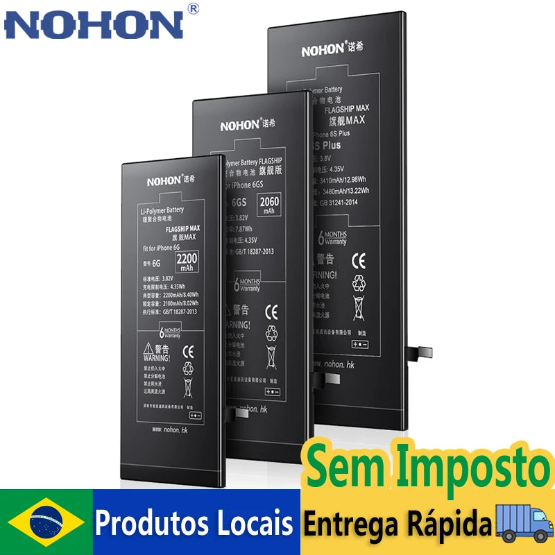 NOHON Battery For Apple iPhone SE 2016 2020 11 Pro 12 Mini 13 14 8 Plus 7 6S 6 X XR XS MAX Lithium Polymer Replacement Batteries
