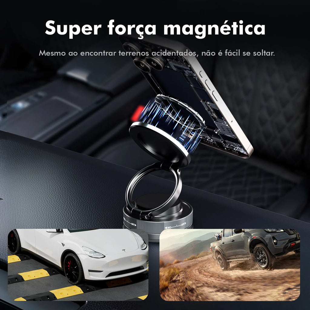 Magnetic Car Holder With Sink, Swivel 360 °, Compatible with iPhone 12-17 and Android, Brazil Coibeu