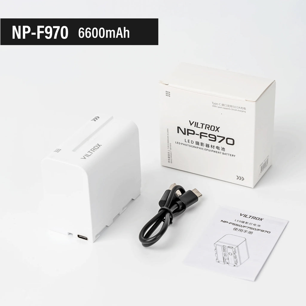 Viltrox F550 F750 F970 USB-C Battery USB-C Fast Charging Rechargeable Lithium-Ion for Sony Camera Monitor LED Light Video Light
