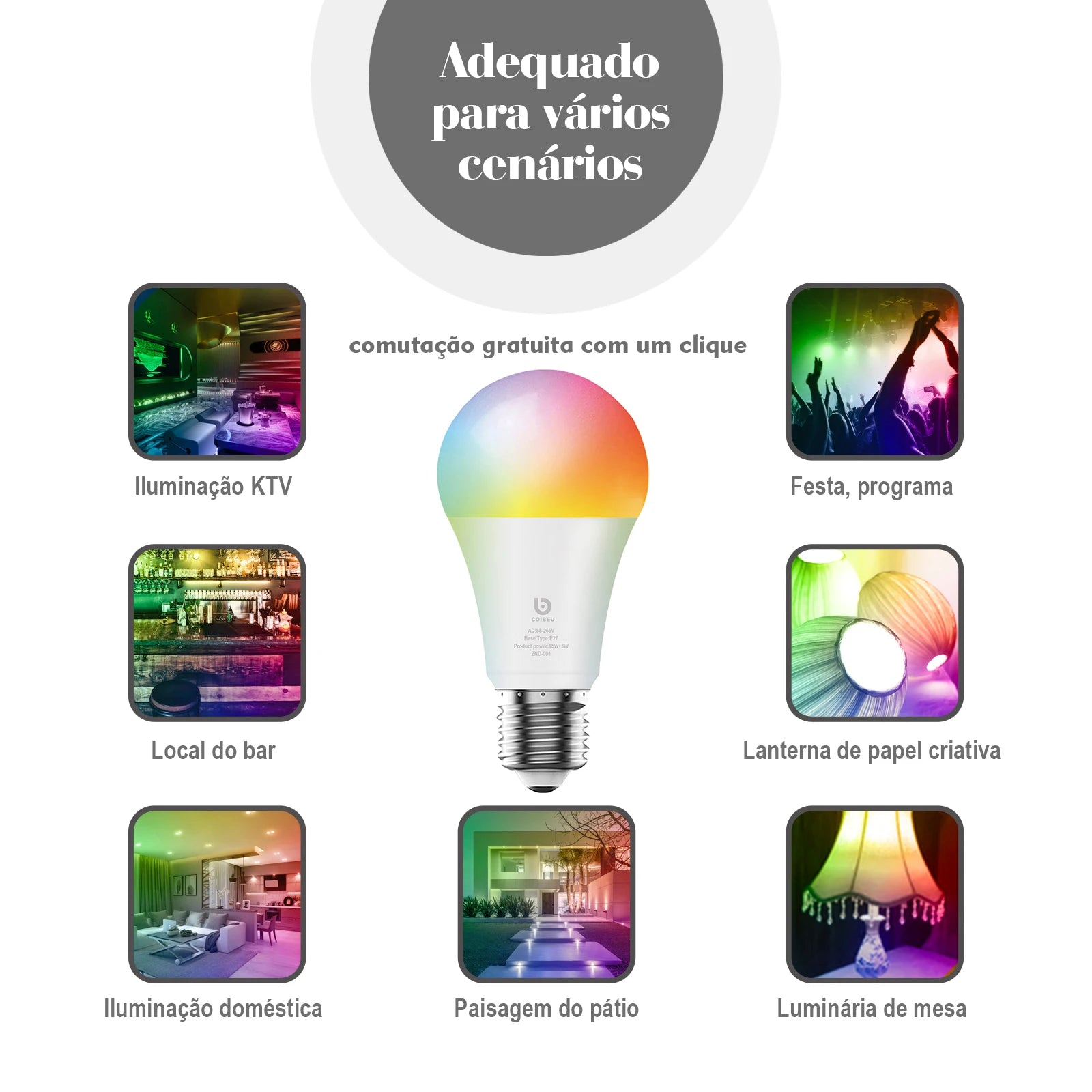 Smart lamp, Alexa original Portuguese, smart home, Tuya, smart home automation, Bluetooth control