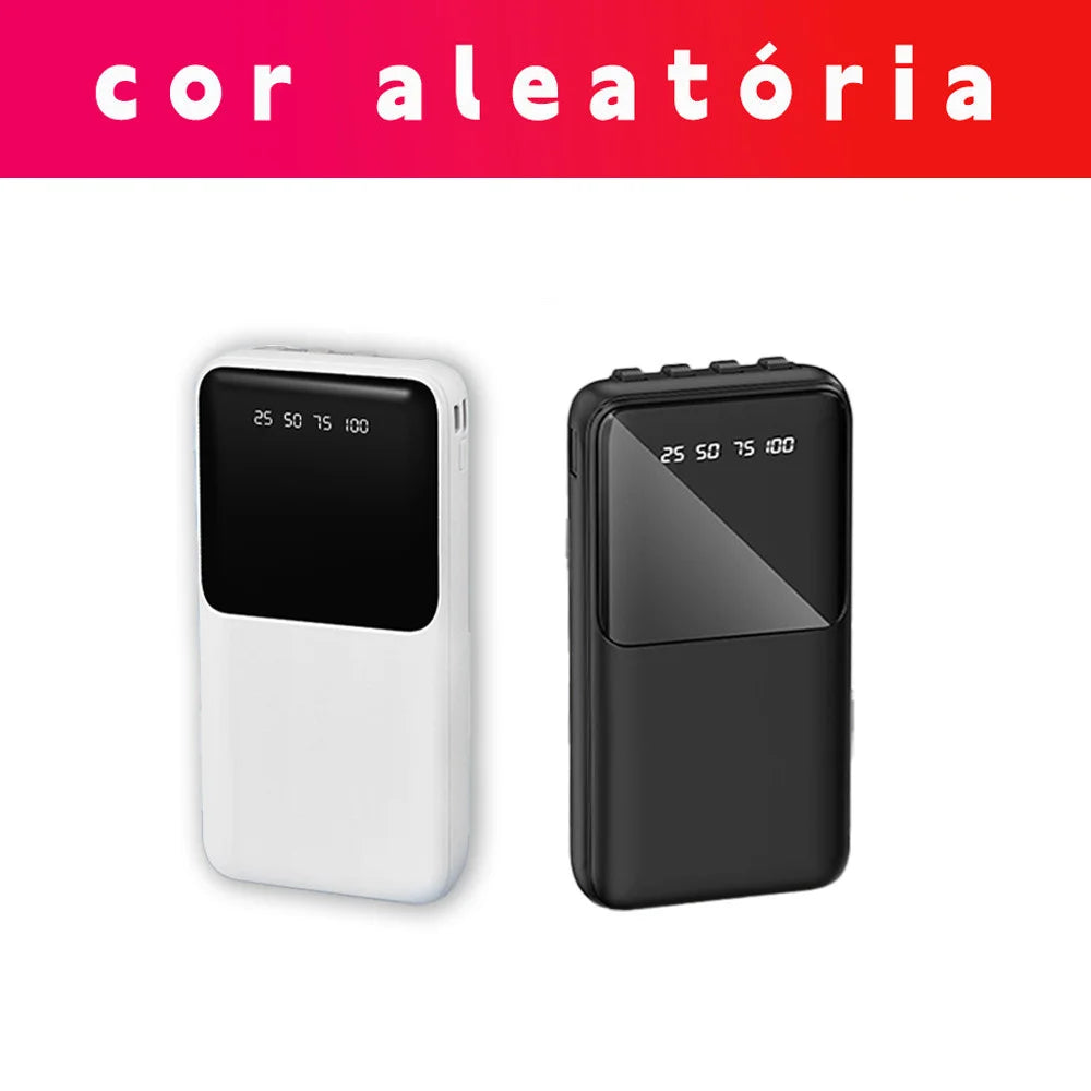 Carregador Portátil 20000mAh 4 Saídas USB Tela LED que Mostra Bateria Perfeito para Viagens Longas