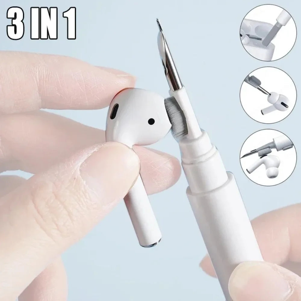 Kit de Limpeza 2 em 1 Caneta de Limpeza de Fone de Ouvido para Airpods 3 Pro Estojo 13 Escovas Ferramentas de Limpeza de Fones de Ouvido