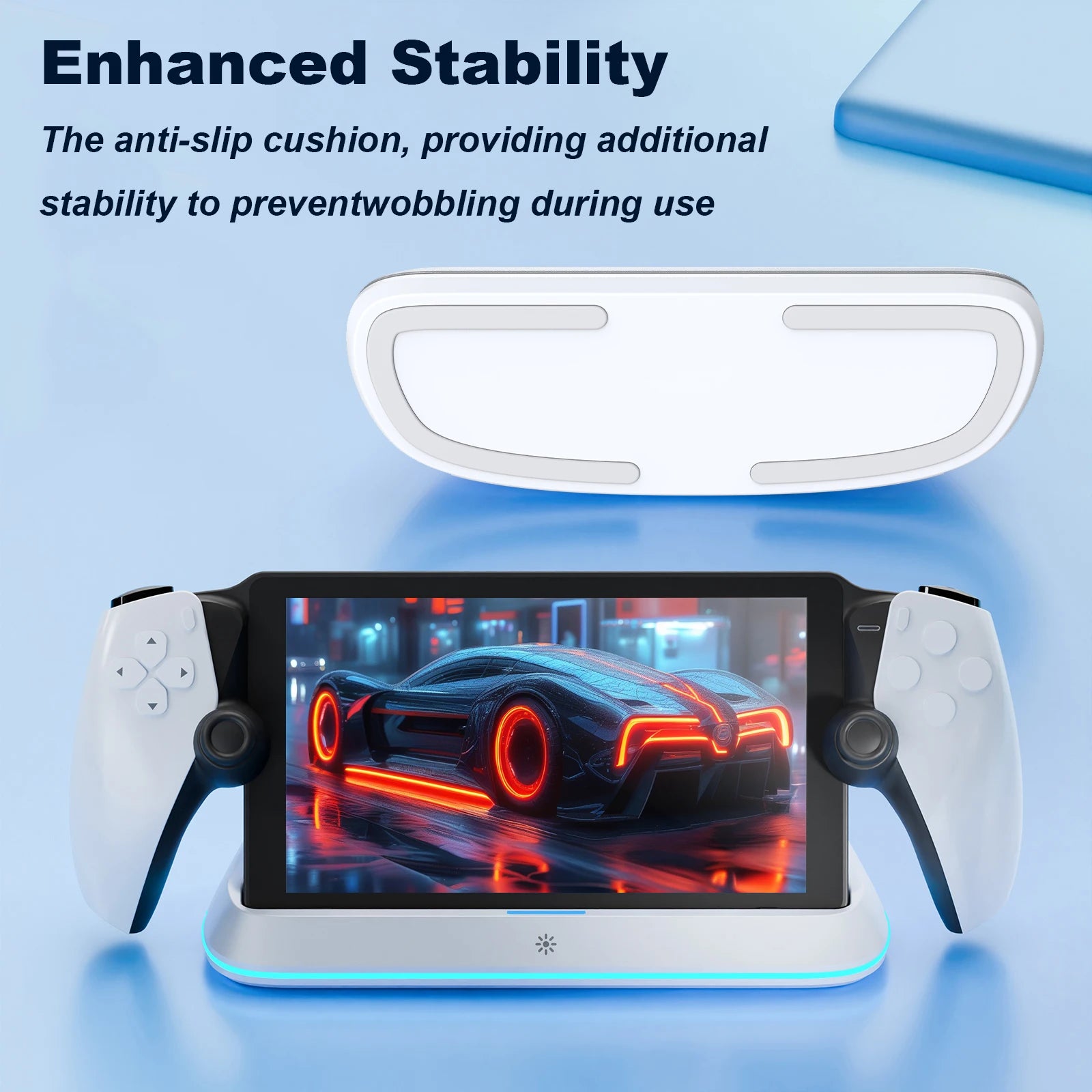 HONCAM Magnetic Connect Station for PlayStation Portal 7 RGB Light Modes Console Charger Stand W Tri-Protection Safety Charging