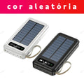 Carregador Portátil Solar 20000mAh 4 Cabos Embutidos Lanterna LED Powerbank Para Viagem