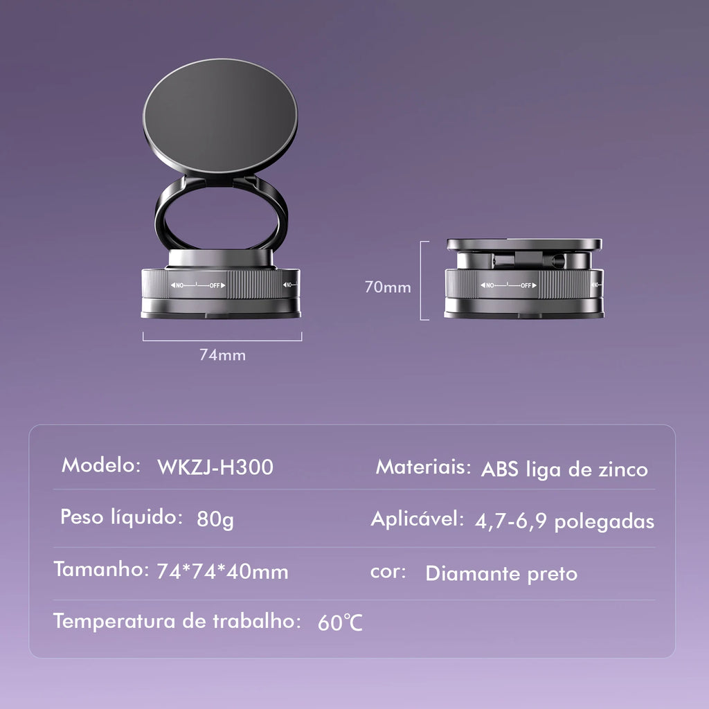 Magnetic Car Holder With Sink, Swivel 360 °, Compatible with iPhone 12-17 and Android, Brazil Coibeu