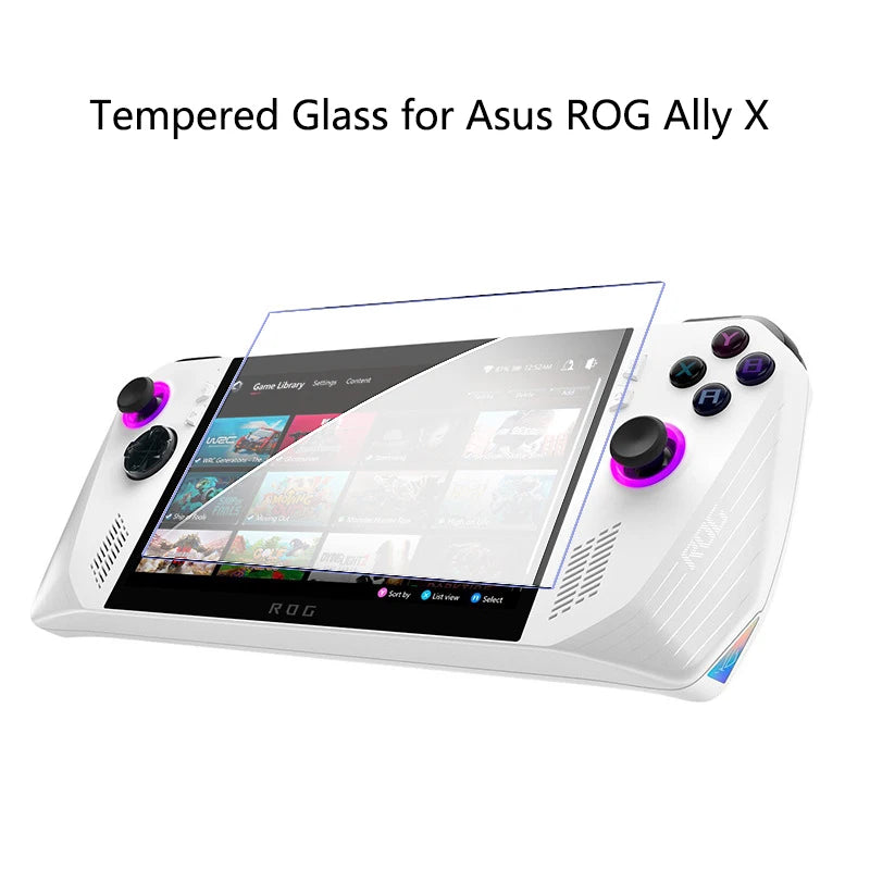 Protetor de tela de vidro temperado 9H para console de jogos ROG Ally X, película de vidro protetora HD anti-arranhões para ROG Ally X Gaming