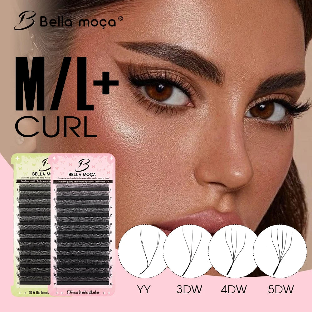 Bella moça 10PCS Fox Lashes M/L+ YY/3D/4D/5D/6D W Lashes 814MIX 0.07 Eyelashes Fan for Cilia Shipping from Brazil