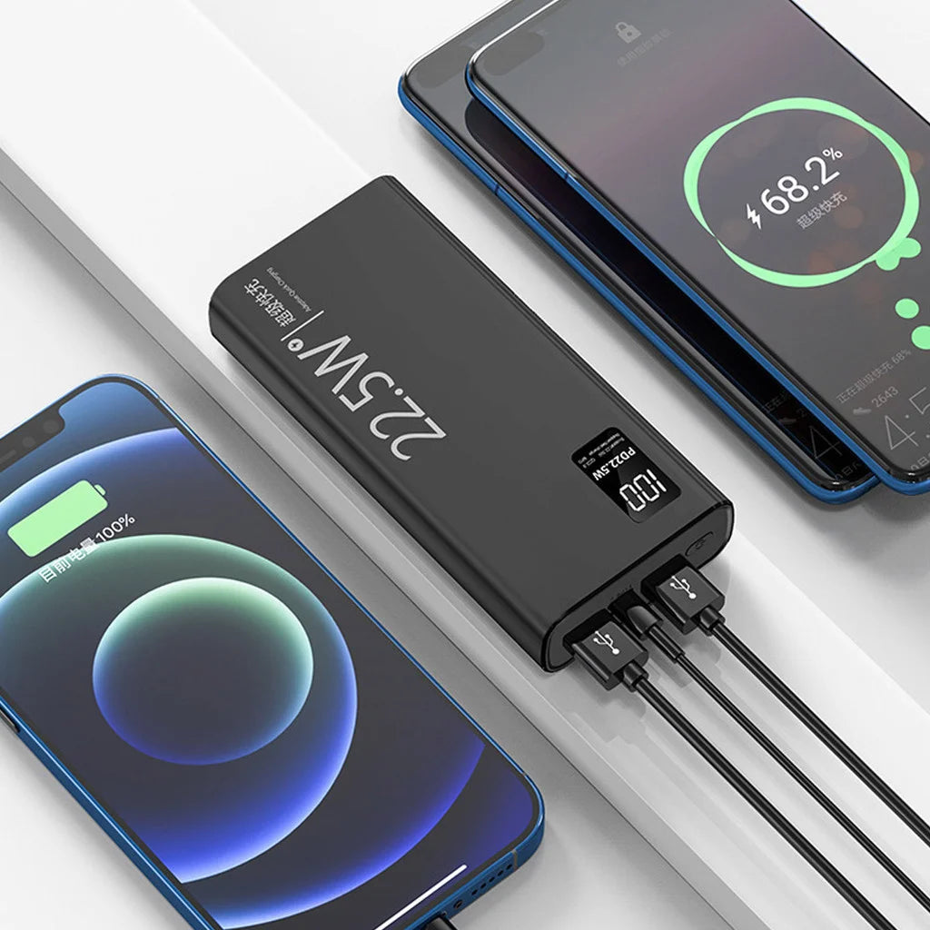 Carregador Portátil 20000mAh Alta Velocidade Tela Digital de Precisão Alta Capacidade para Viagens Longas