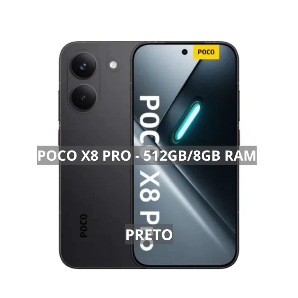 Poco X8 PRO 5G, 512GB/8GB Versão Global, MediaTek Dimensity 8500-Ultra, Bateria 6500mAh, Câmera 50MP